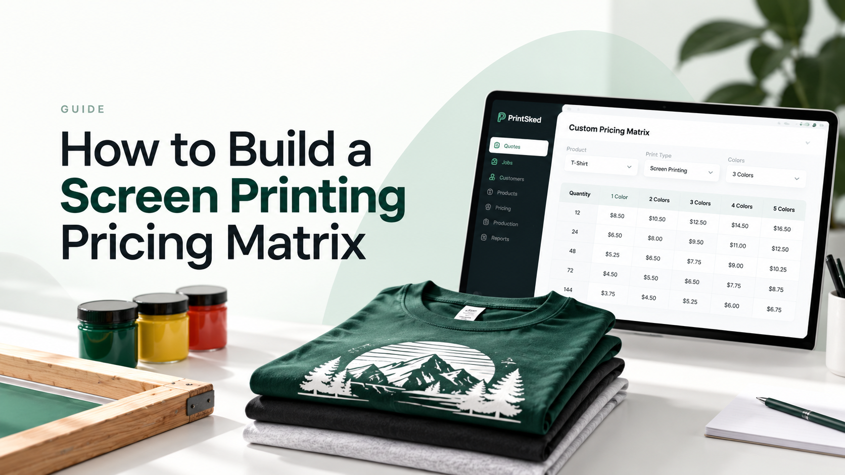 How to build a screen printing pricing matrix